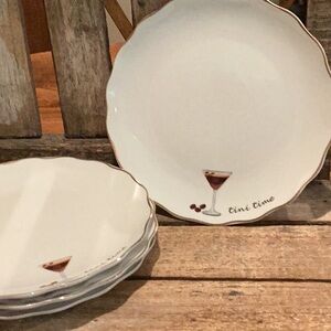 Godinger “Espresso Nights” Snack/Appetizer Plates - set of 4